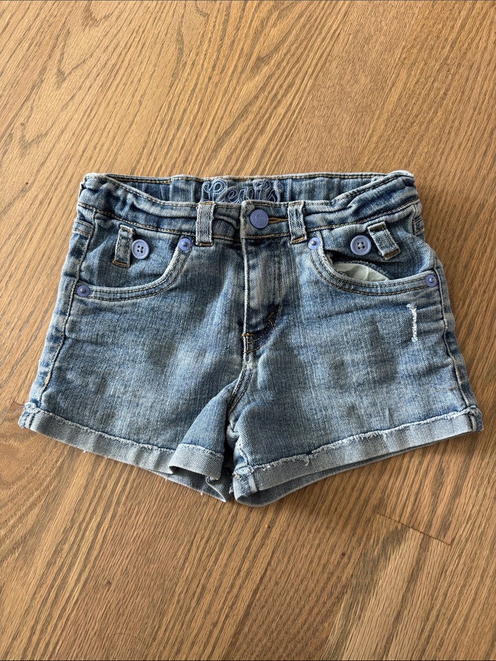 Levi's Girls Light Blue Denim Cuffed Shorts